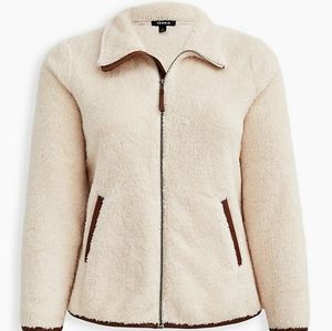 Torrid Ivory jacket faux shearling contrast trim